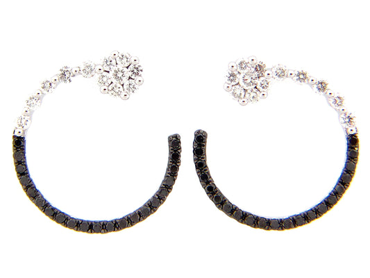 BLACK & WHITE DIAMOND EARRING, 14KW (R/N)