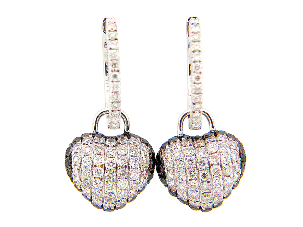 BLACK & WHITE DIAMOND EARRING, 14KW (R/N)