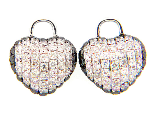 BLACK & WHITE DIAMOND EARRING, 14KW (R/N), BOTTOM ONLY