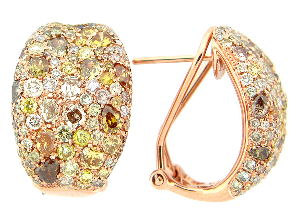 FANCY COLOR DIAMOND EARRING, 18KR (N)