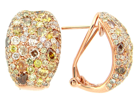 FANCY COLOR DIAMOND EARRING, 18KR (N)
