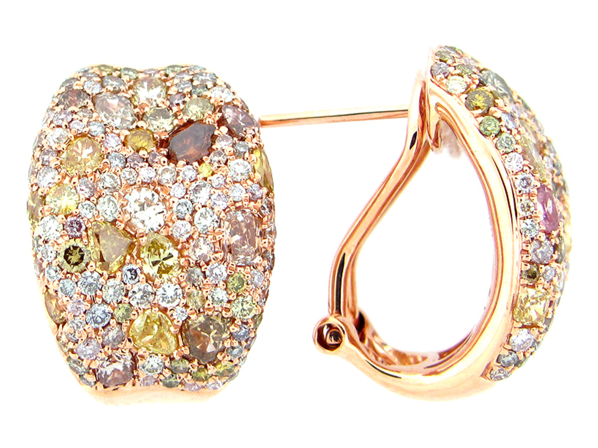 FANCY COLOR DIAMOND EARRING, 18KR (N)