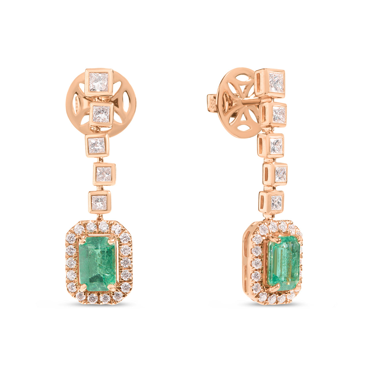 Emerald & Diamond Drop Earring