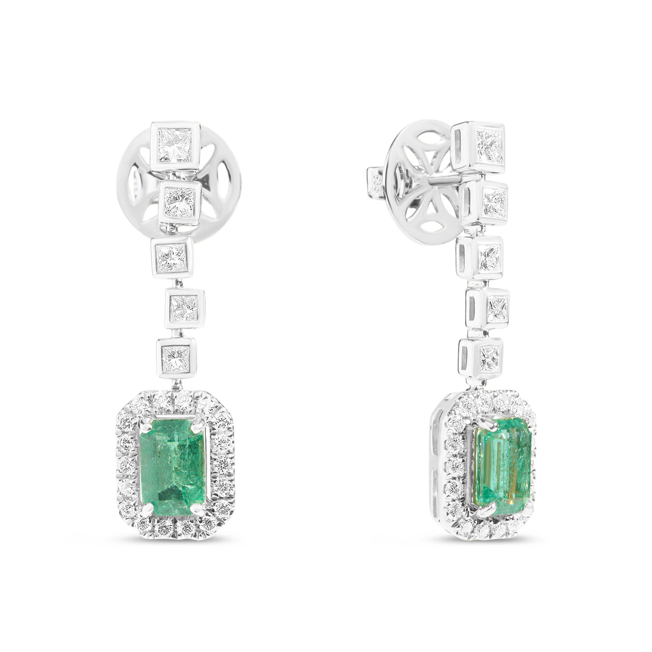 Emerald & Diamond Drop Earring