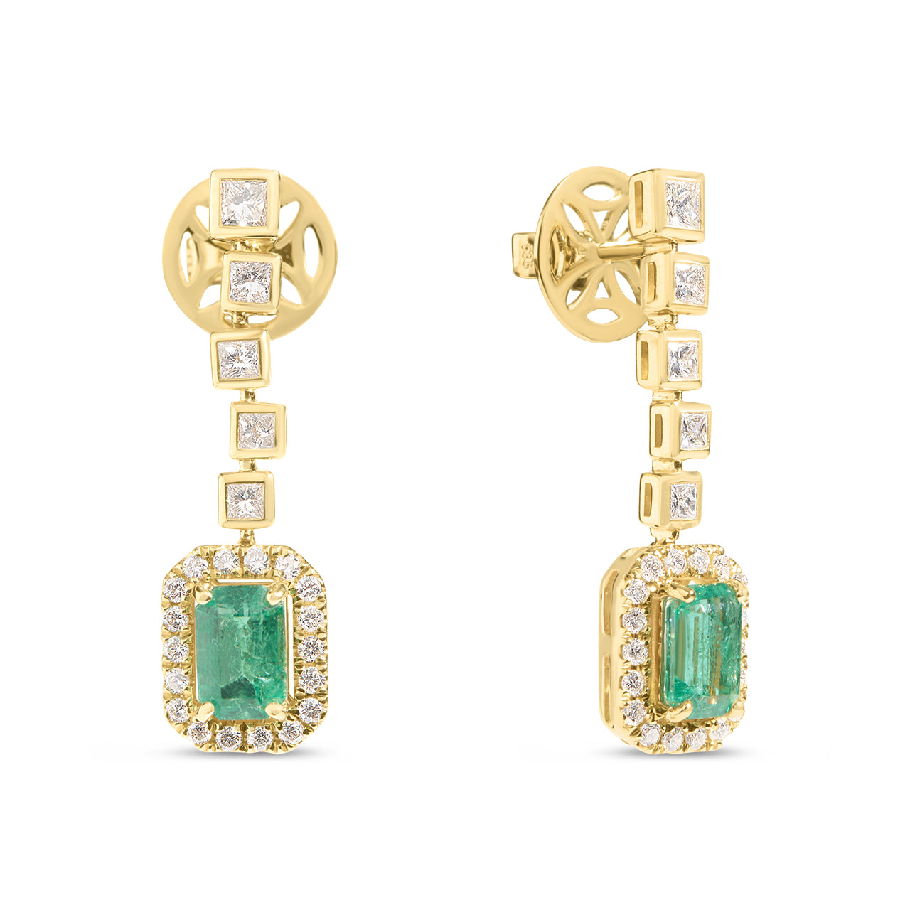 Emerald & Diamond Drop Earring