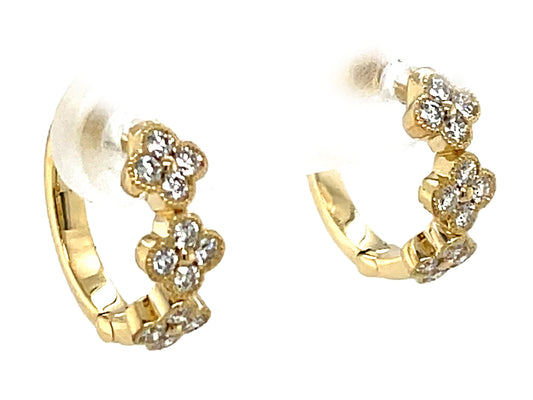 Diamond Florette Hoop Earring