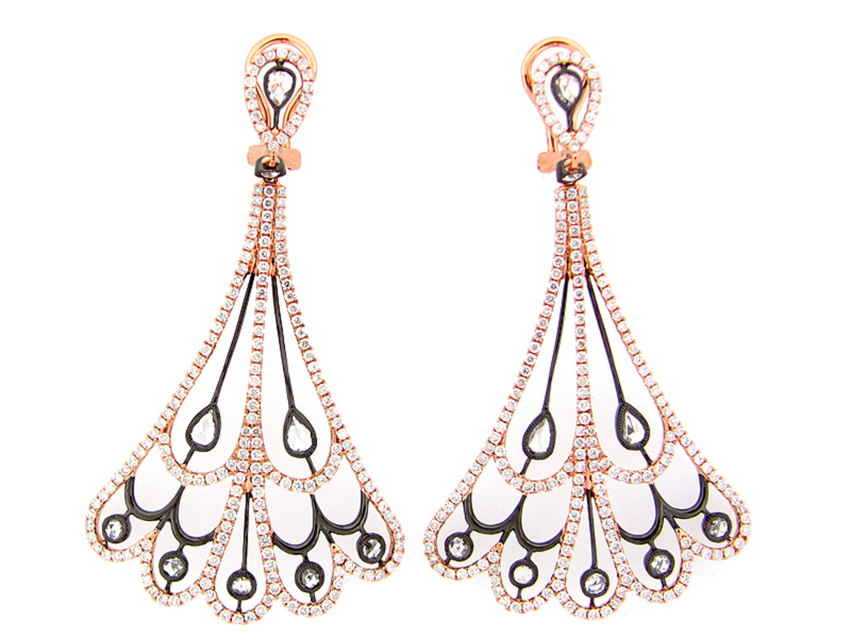 ROSE CUT DIAMOND EARRING, 18KR (N)