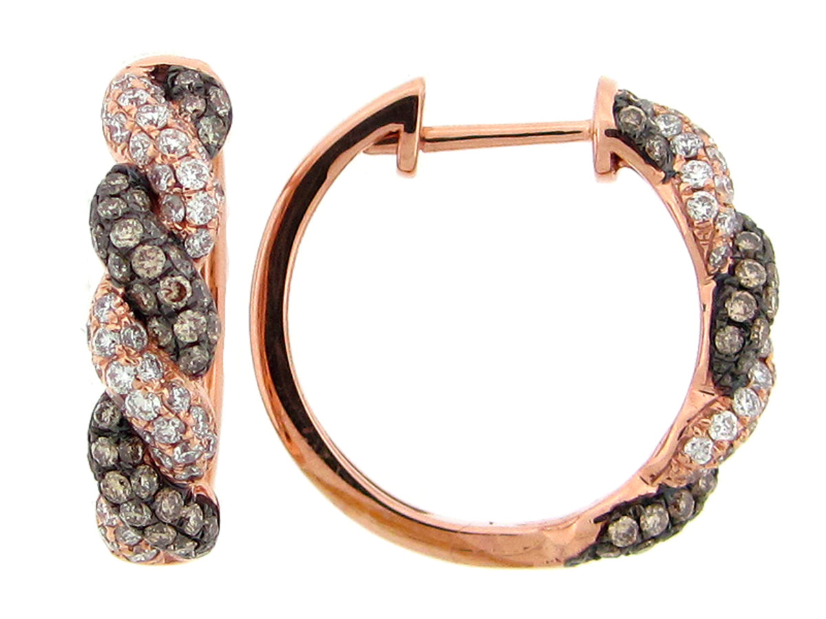 BROWN & WHITE DIAMOND EARRING