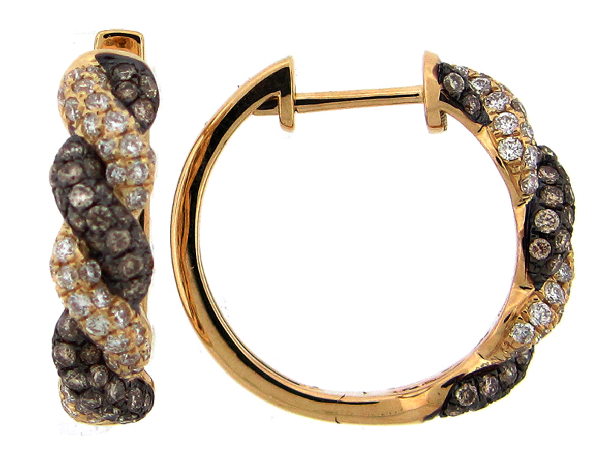 BROWN & WHITE DIAMOND EARRING