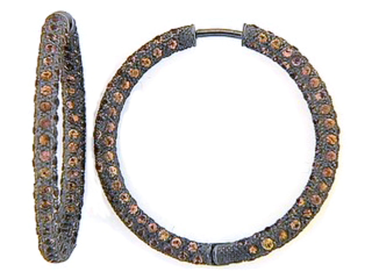 ORANGE SAPPHIRE EARRING, 18KW (H/U)