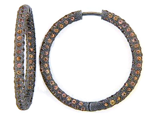 ORANGE SAPPHIRE EARRING, 18KW (H/U)