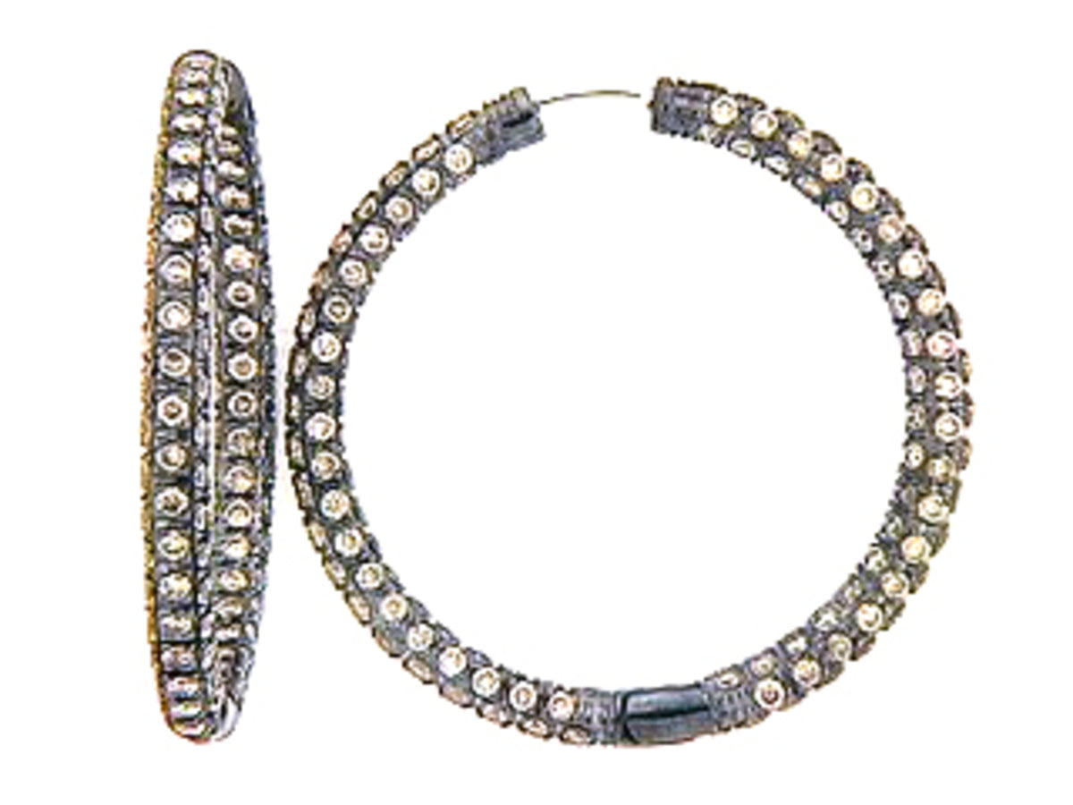 BROWN DIAMOND EARRING, 18KW (N), D=3.91