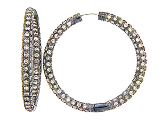 BROWN DIAMOND EARRING, 18KW (N), D=3.91