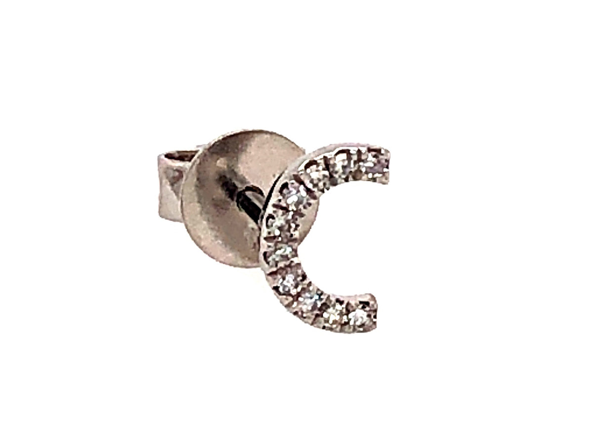 DIAMOND LETTER C SINGLE STUD EARRING