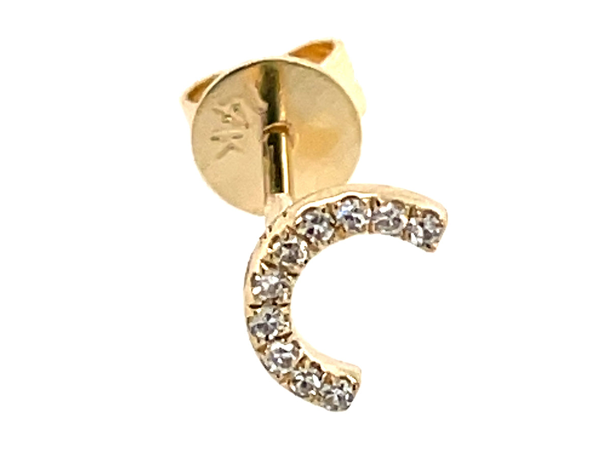 DIAMOND LETTER C SINGLE STUD EARRING