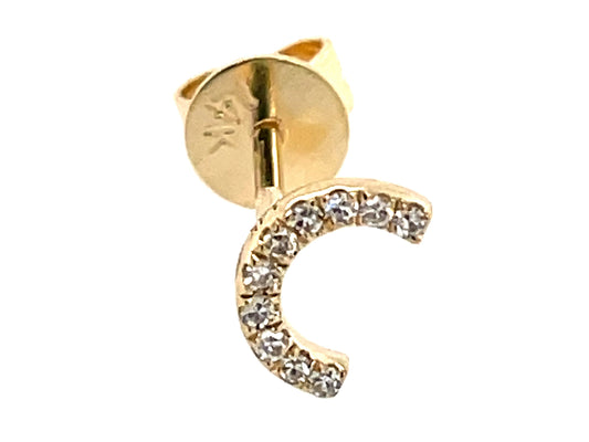 DIAMOND LETTER C SINGLE STUD EARRING