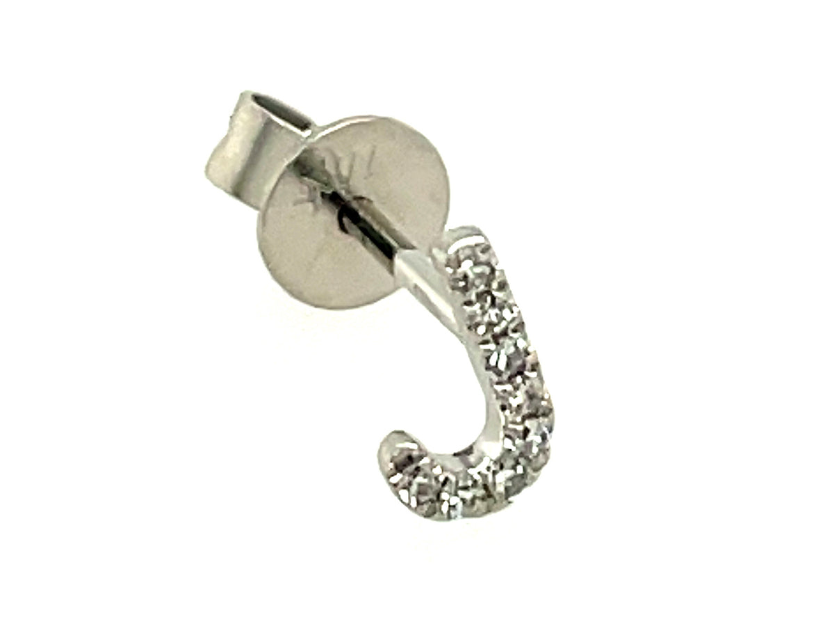 DIAMOND LETTER J SINGLE STUD EARRING