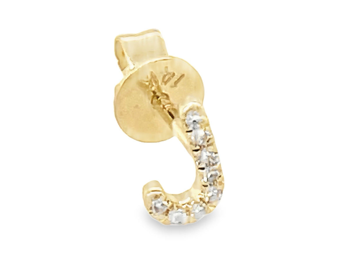 DIAMOND LETTER J SINGLE STUD EARRING