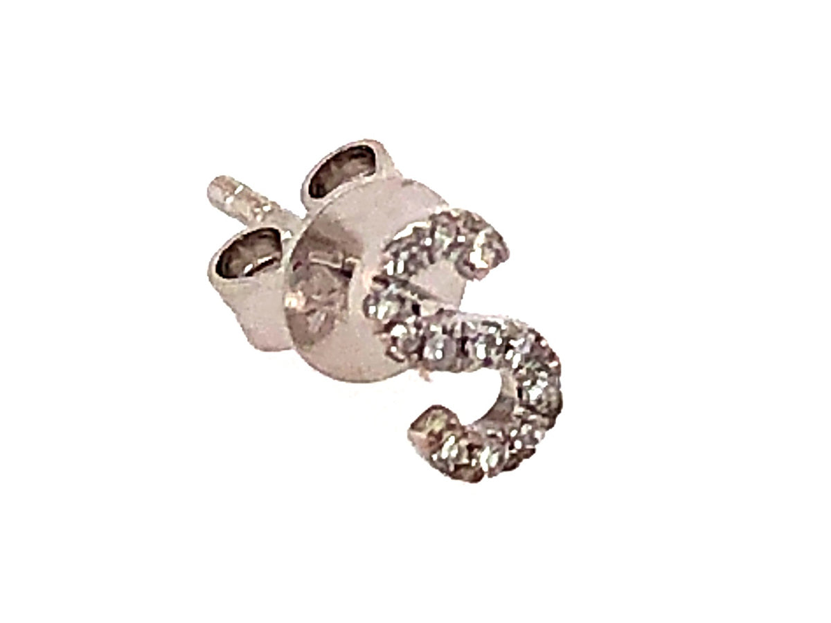 DIAMOND LETTER S SINGLE STUD EARRING