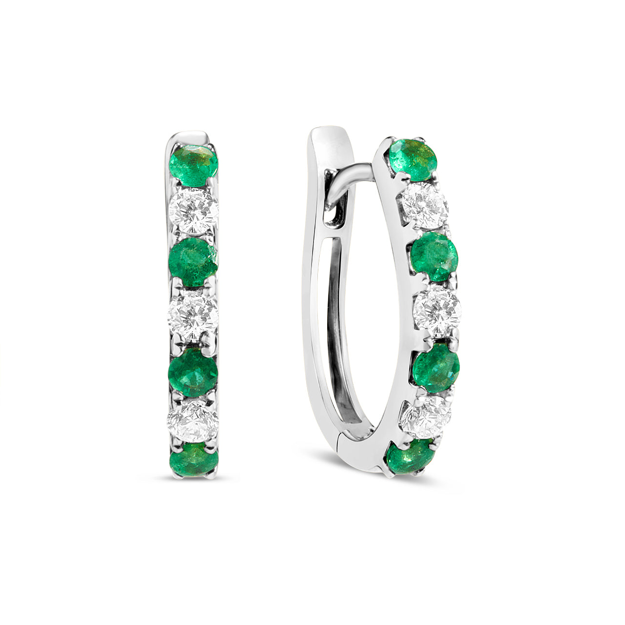 Emerald & Diamond Alternating Earring