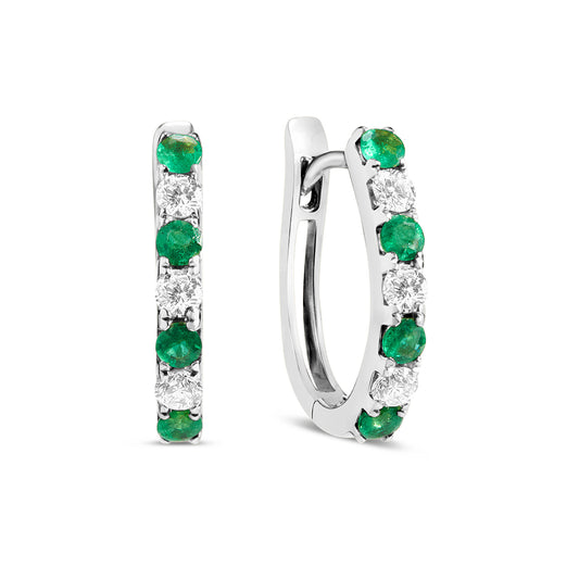 Emerald & Diamond Alternating Earring