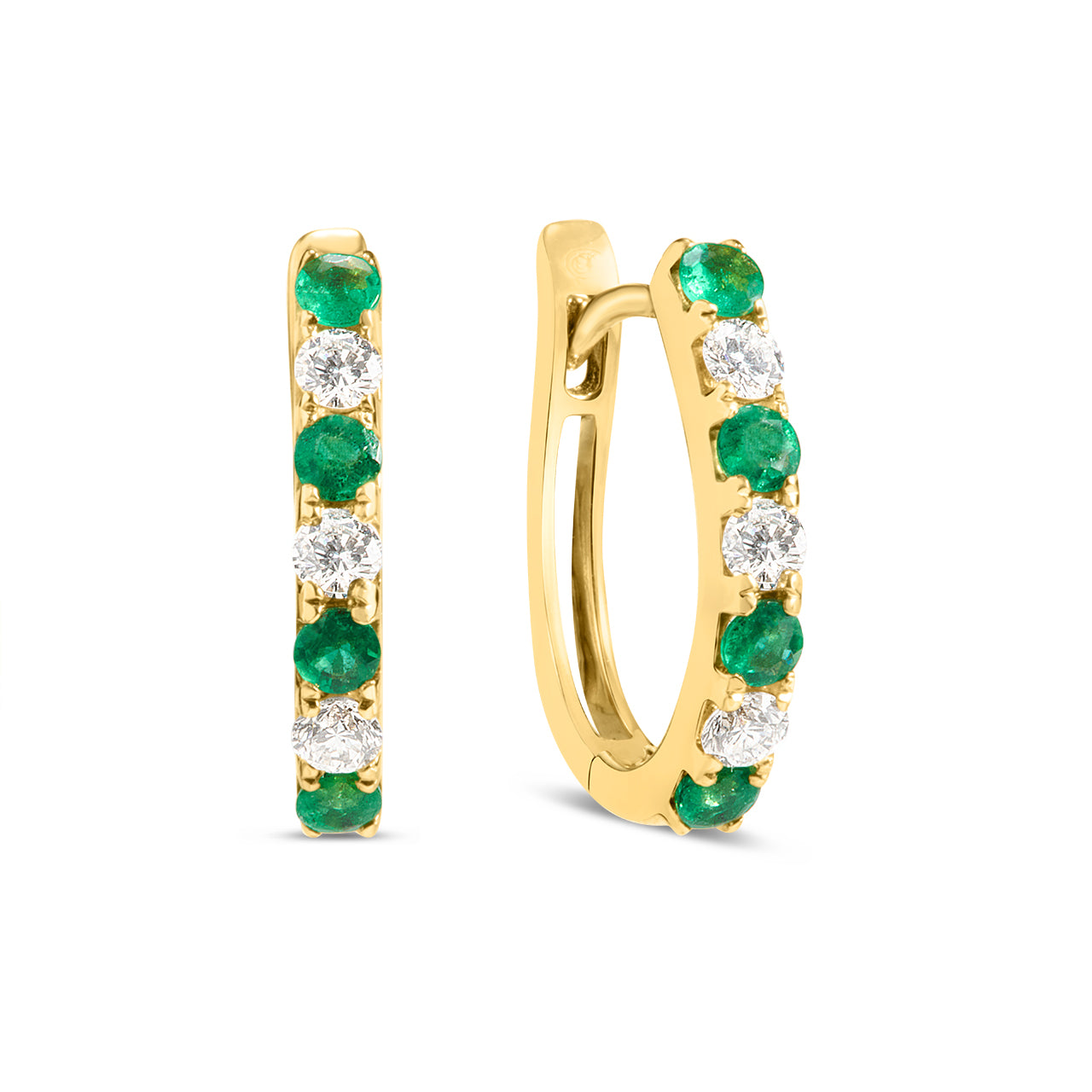 Emerald & Diamond Alternating Earring