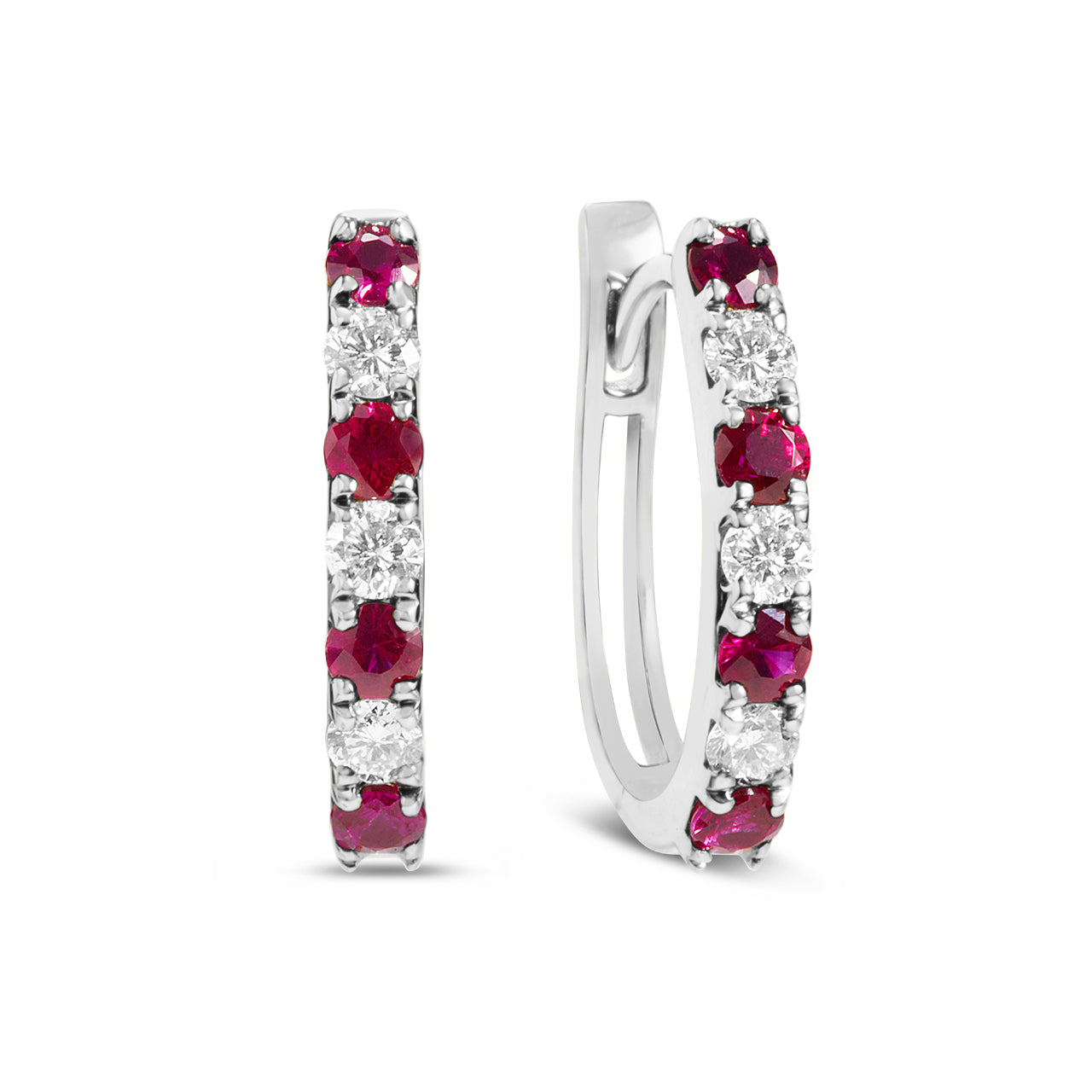 Ruby & Diamond Alternating Earring