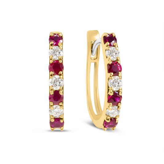 Ruby & Diamond Alternating Earring