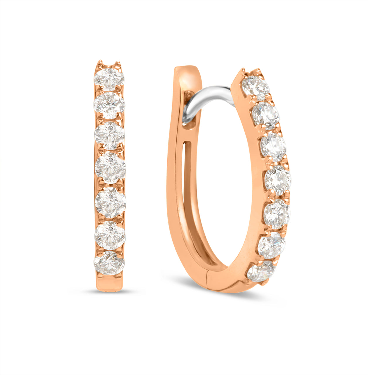 Diamond Oval Huggie Hoop Earring