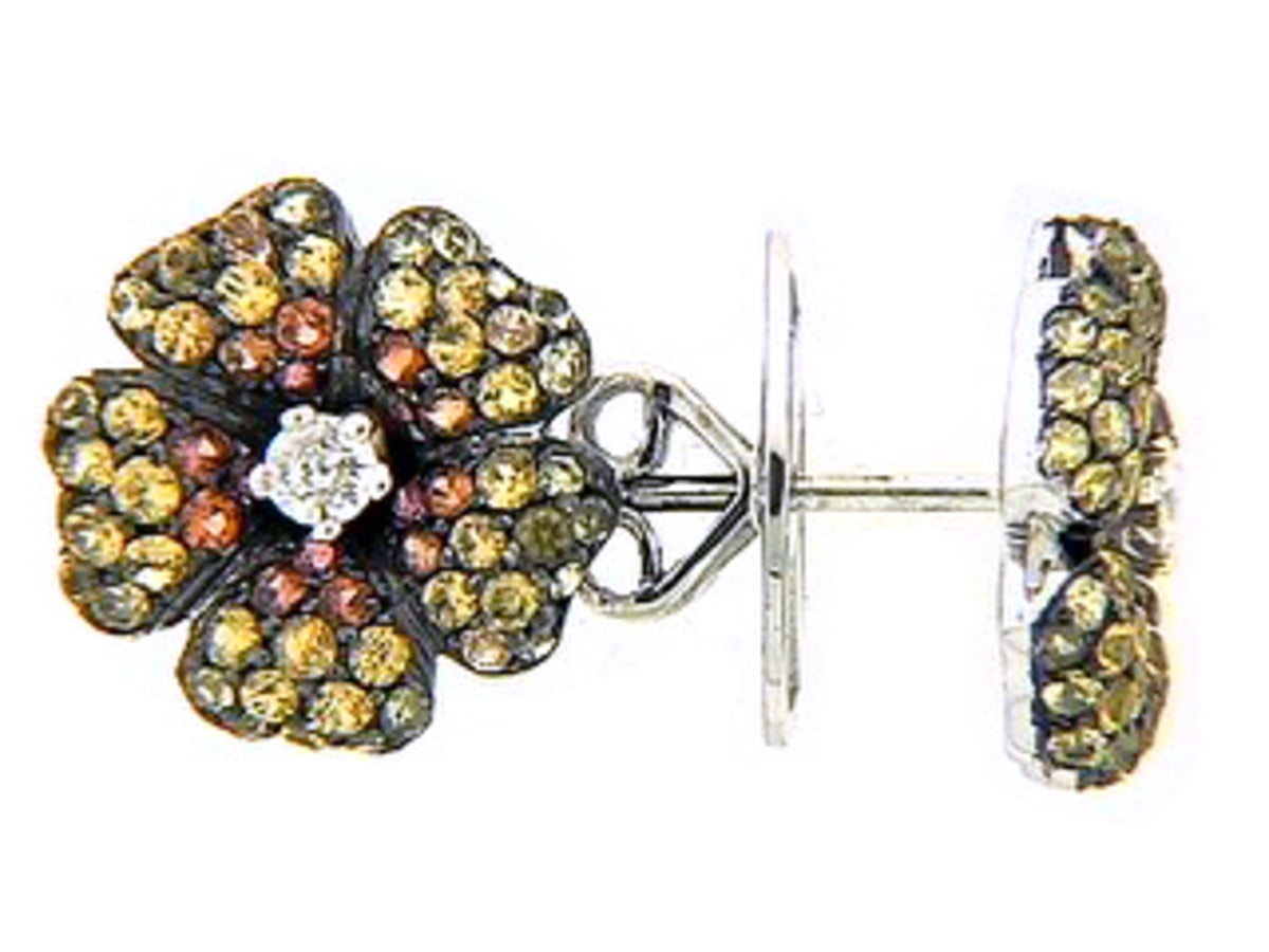 YELLOW SAPPHIRE & DIAMOND EARRING, 18KW (H/U)