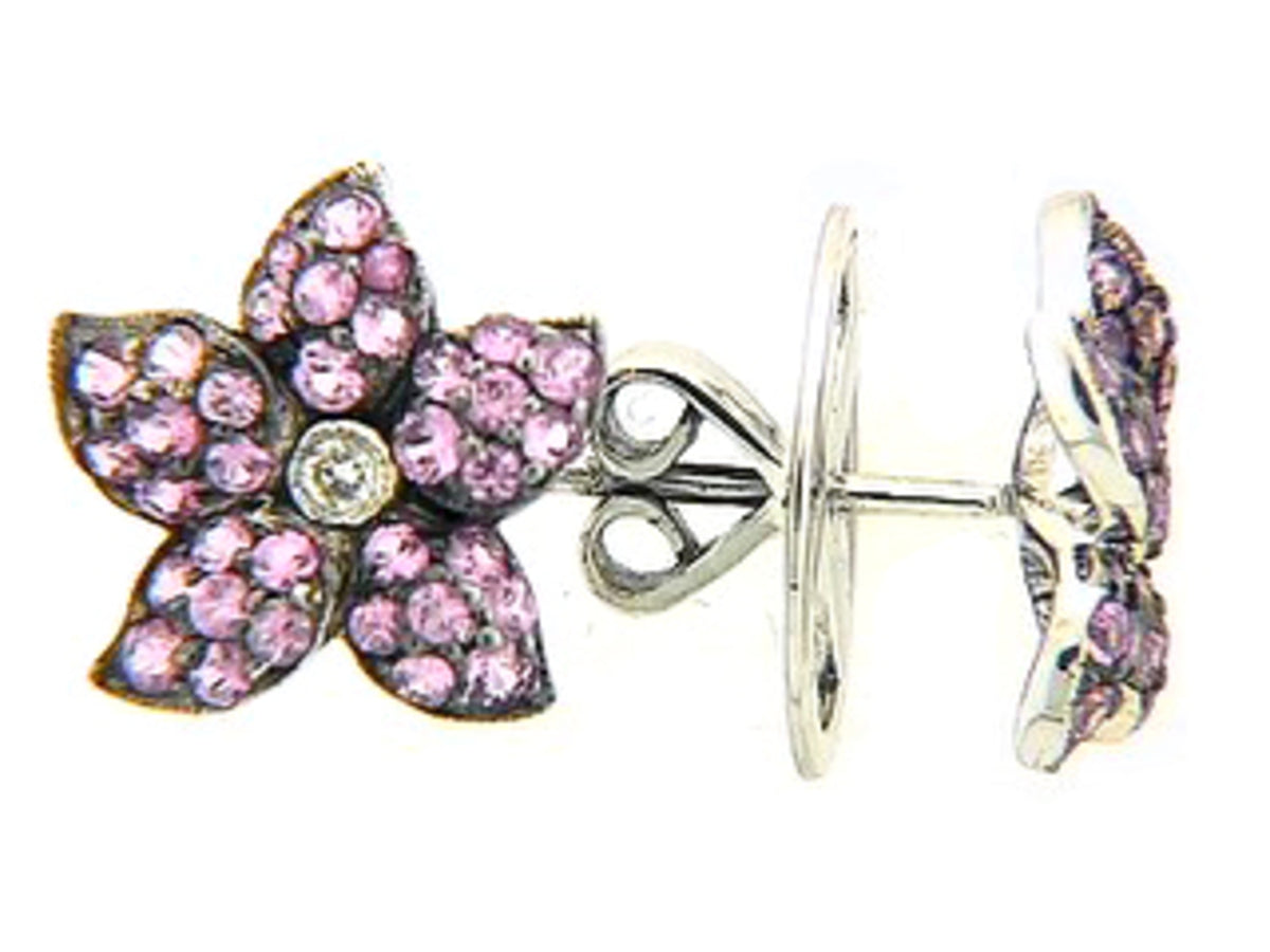 Pink Sapphire Diamond Earring