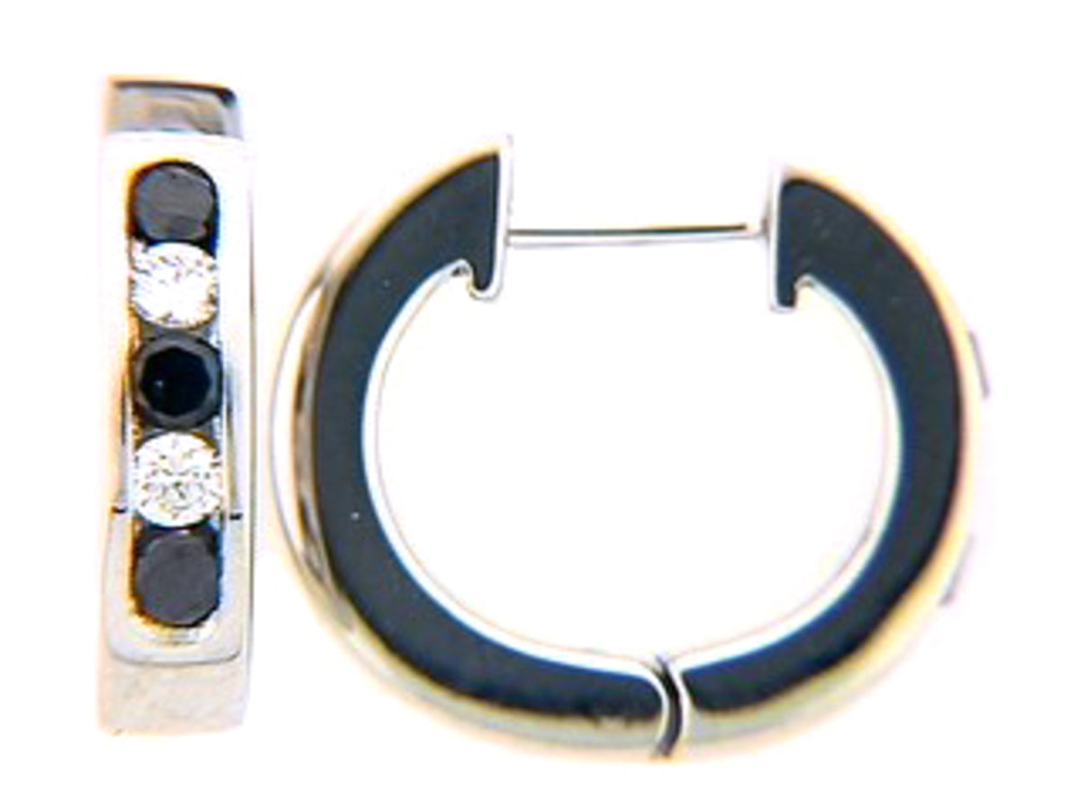 Black White Diamond Earring, 14kw (R/N)