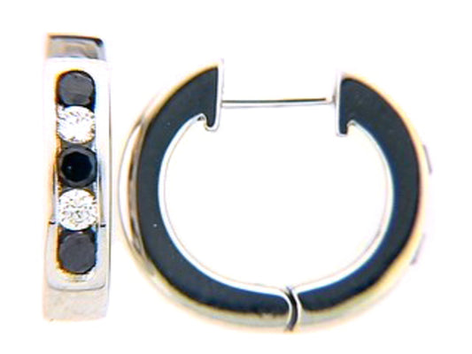 Black White Diamond Earring, 14kw (R/N)