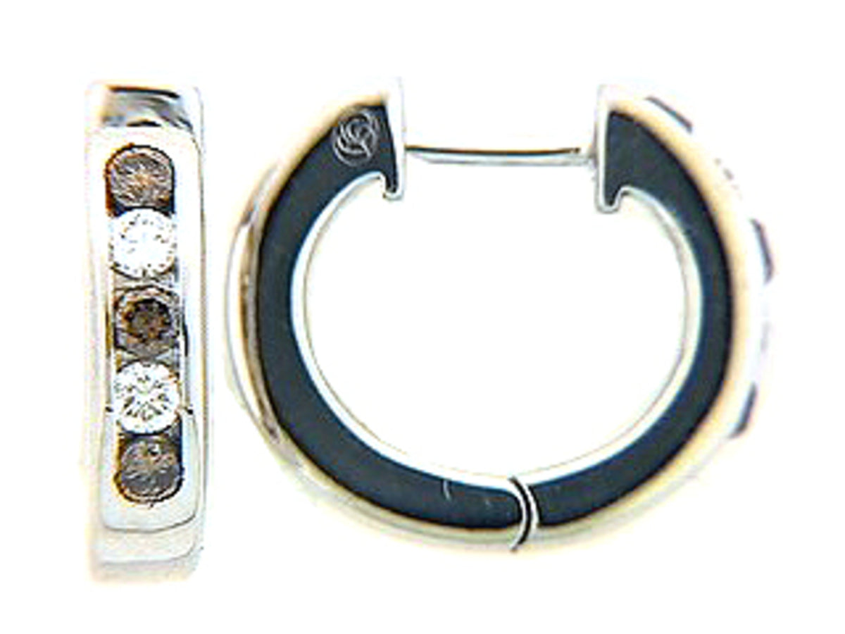 Brown White Diamond Earring, 14kw (N)