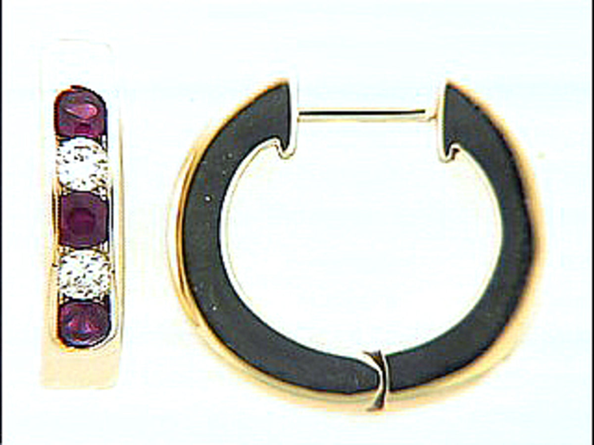 Ruby Diamond Earring