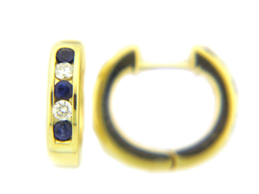 Sapphire Diamond Earring, 14ky (H)