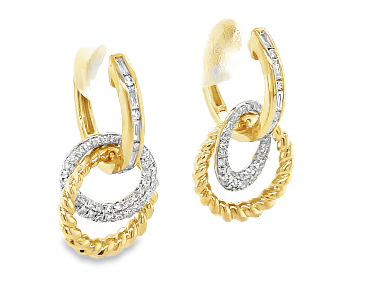DIAMOND DOUBLE CIRCLE EARRING