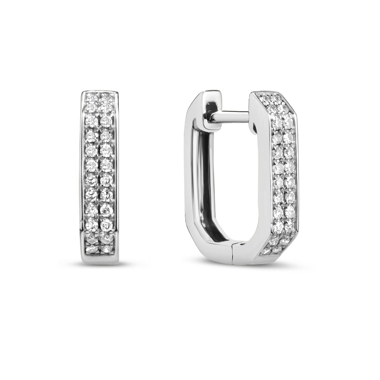 Diamond Geometric Rectangle Huggie Earring