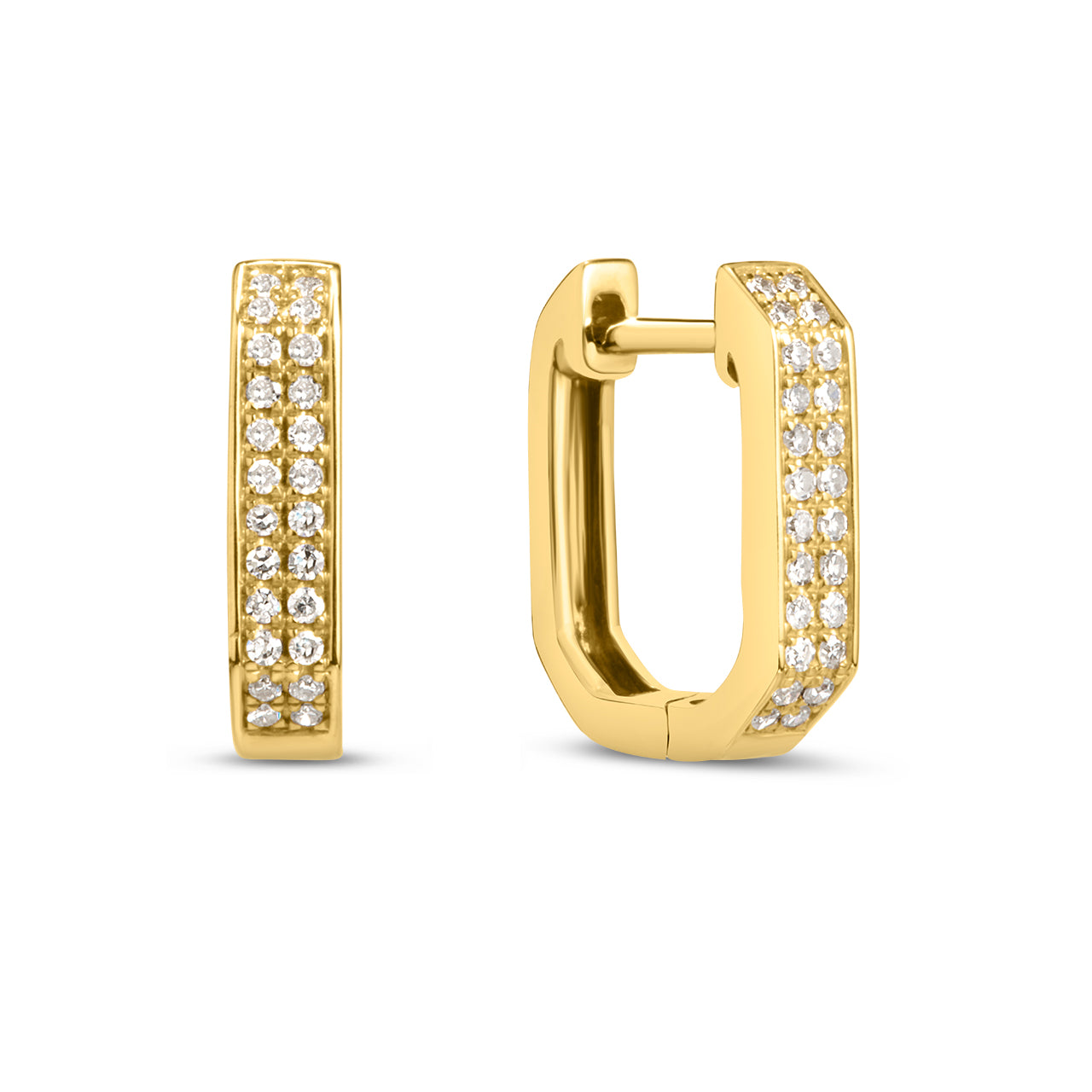 Diamond Geometric Rectangle Huggie Earring