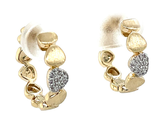 Diamond Pave Pebble Hoop Earring