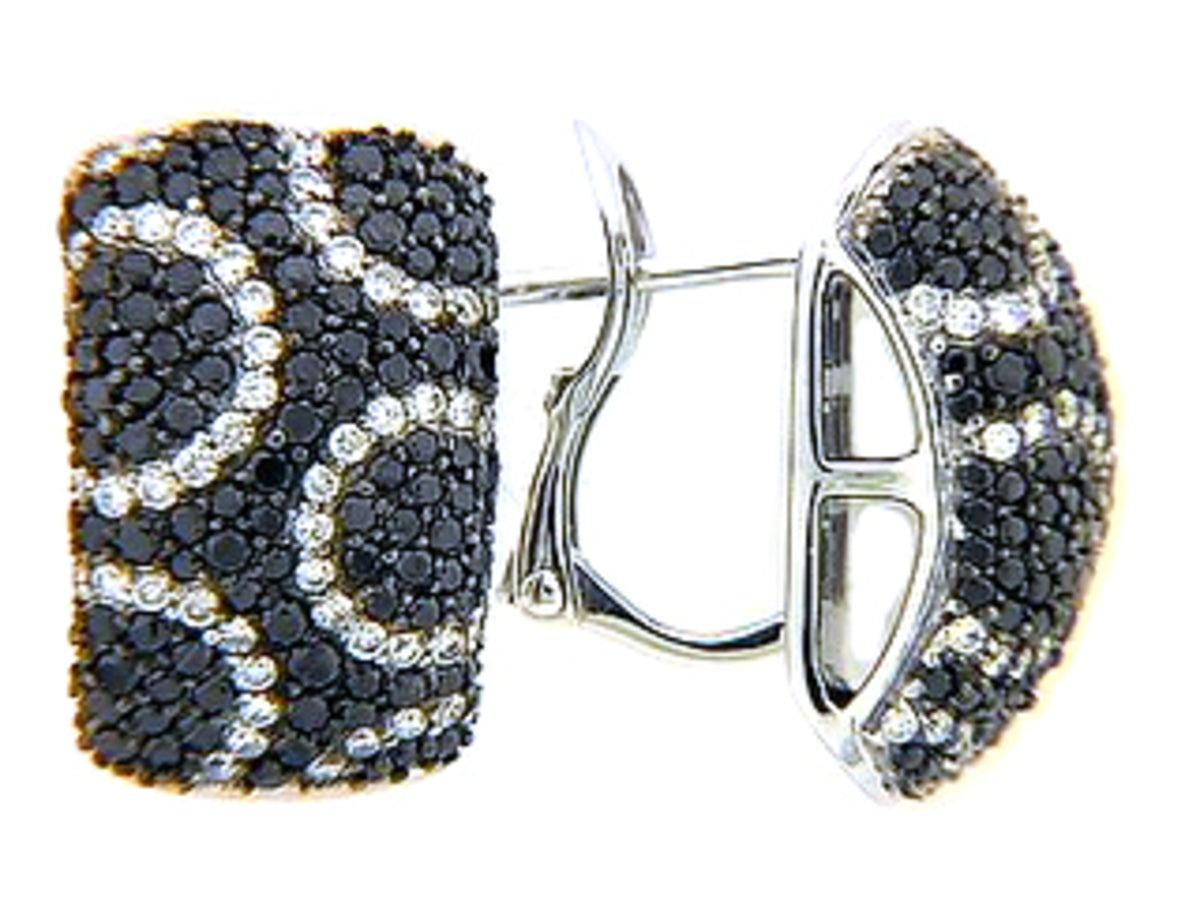 BLACK & WHITE DIAMOND EARRING, 18KW (R/H)