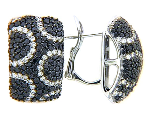 BLACK & WHITE DIAMOND EARRING, 18KW (R/H)