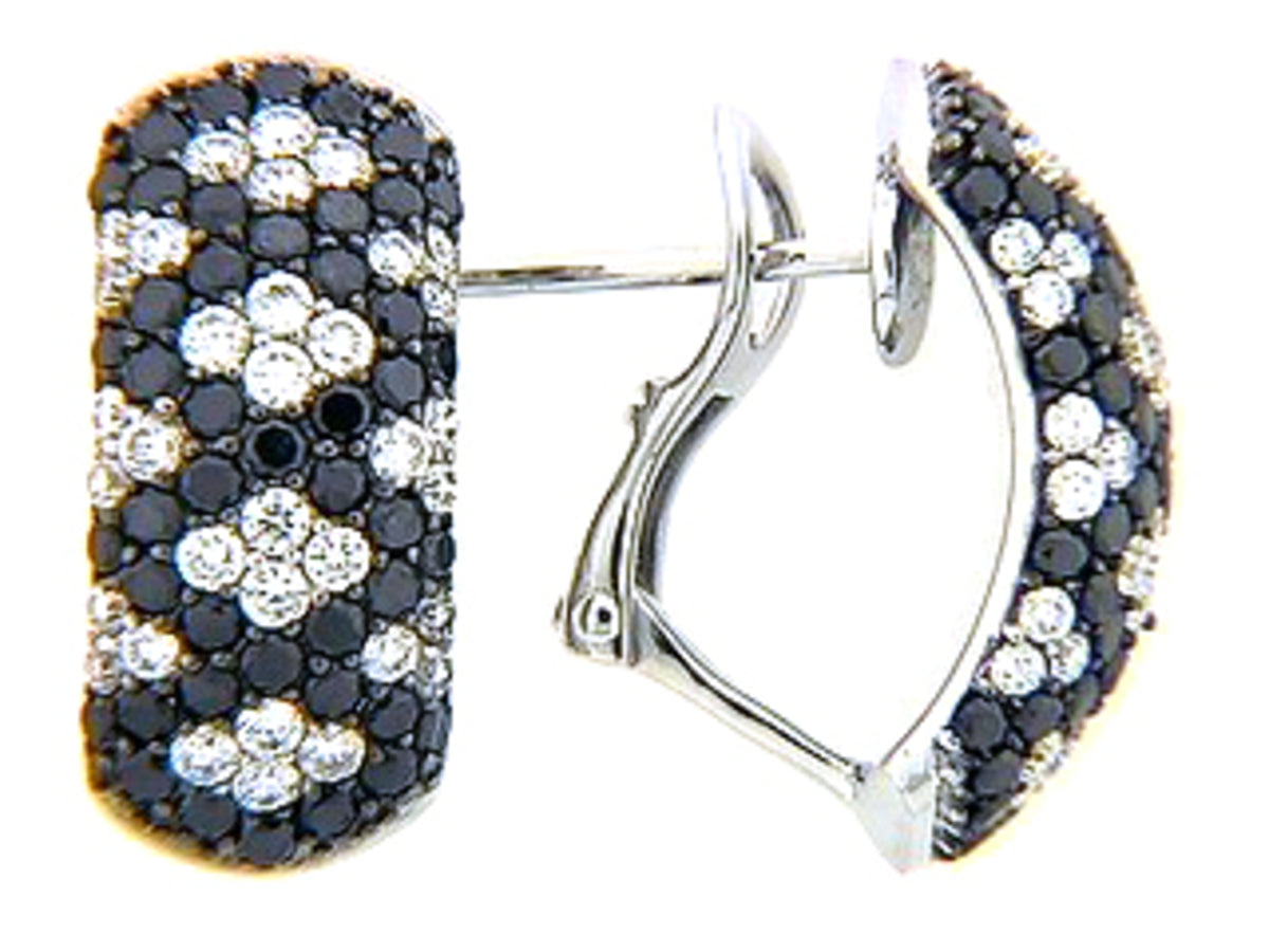 BLACK & WHITE DIAMOND EARRING, 18KW (R/H)