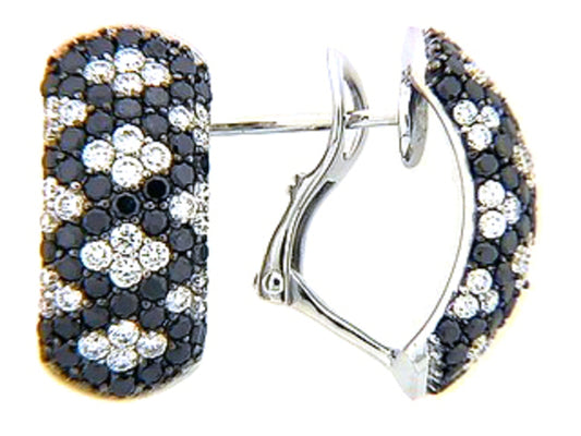 BLACK & WHITE DIAMOND EARRING, 18KW (R/H)