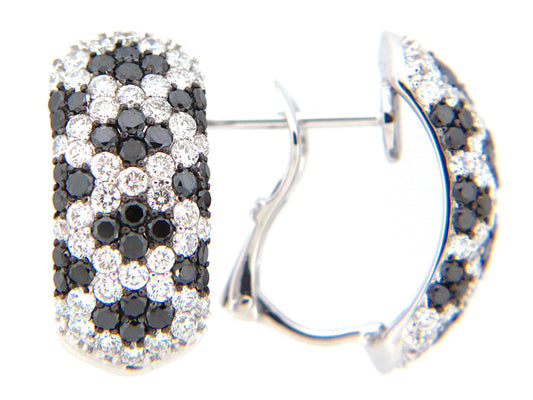 BLACK & WHITE DIAMOND EARRING, 18KW (R/H)