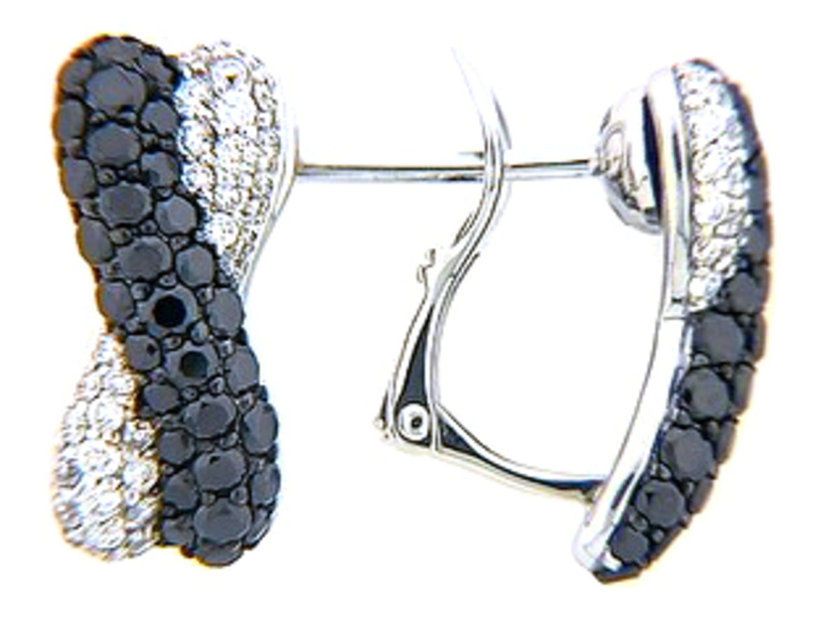 BLACK & WHITE DIAMOND EARRING, 14KW (R/H)
