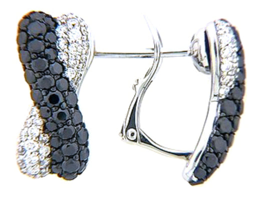 BLACK & WHITE DIAMOND EARRING, 14KW (R/H)