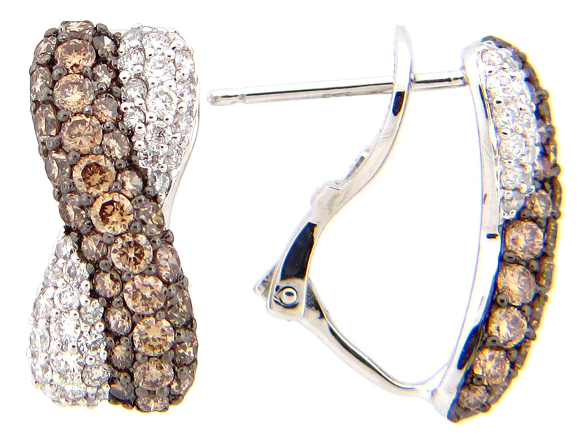 BROWN & WHITE DIAMOND EARRING