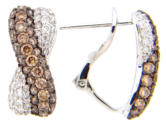 BROWN & WHITE DIAMOND EARRING