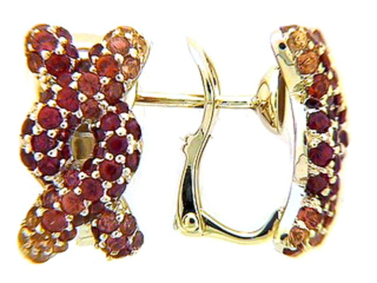 ORANGE SAPPHIRE EARRING, 18KY (H/U)
